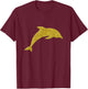 Dolphin Fish Vintage Golden Retro Symbol T-Shirt - T-Shirt | Maroon