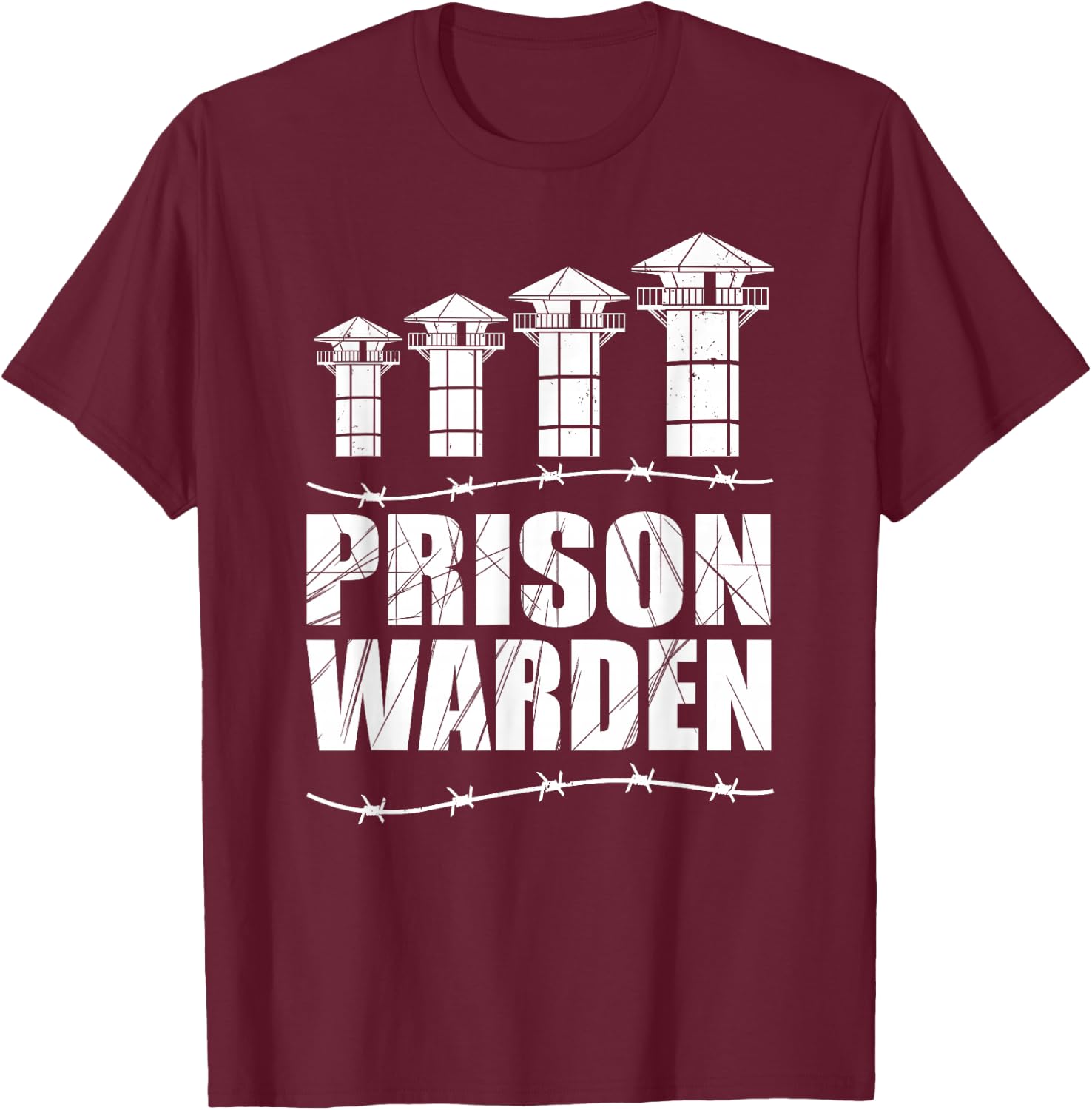 Correctional Officer - Prison Warden - Prison Guard Costume T-Shirt - T-Shirt | Maroon