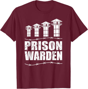Correctional Officer - Prison Warden - Prison Guard Costume T-Shirt - T-Shirt | Maroon