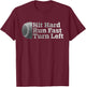 Vintage Hit Hard Run Fast Turn Left Funny Baseball Sport T-Shirt - T-Shirt | Maroon