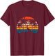 Retro Sunset Pelican Vintage Beach Bird with Palm Trees Men Women T-Shirt - T-Shirt | Maroon