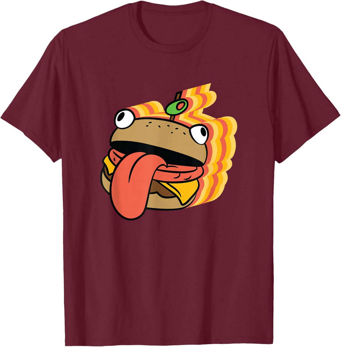 Fortnite Durr Burger Big Face T-Shirt - T-Shirt | Maroon