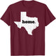 Texas Home State Map Pride T-Shirt - T-Shirt | Maroon