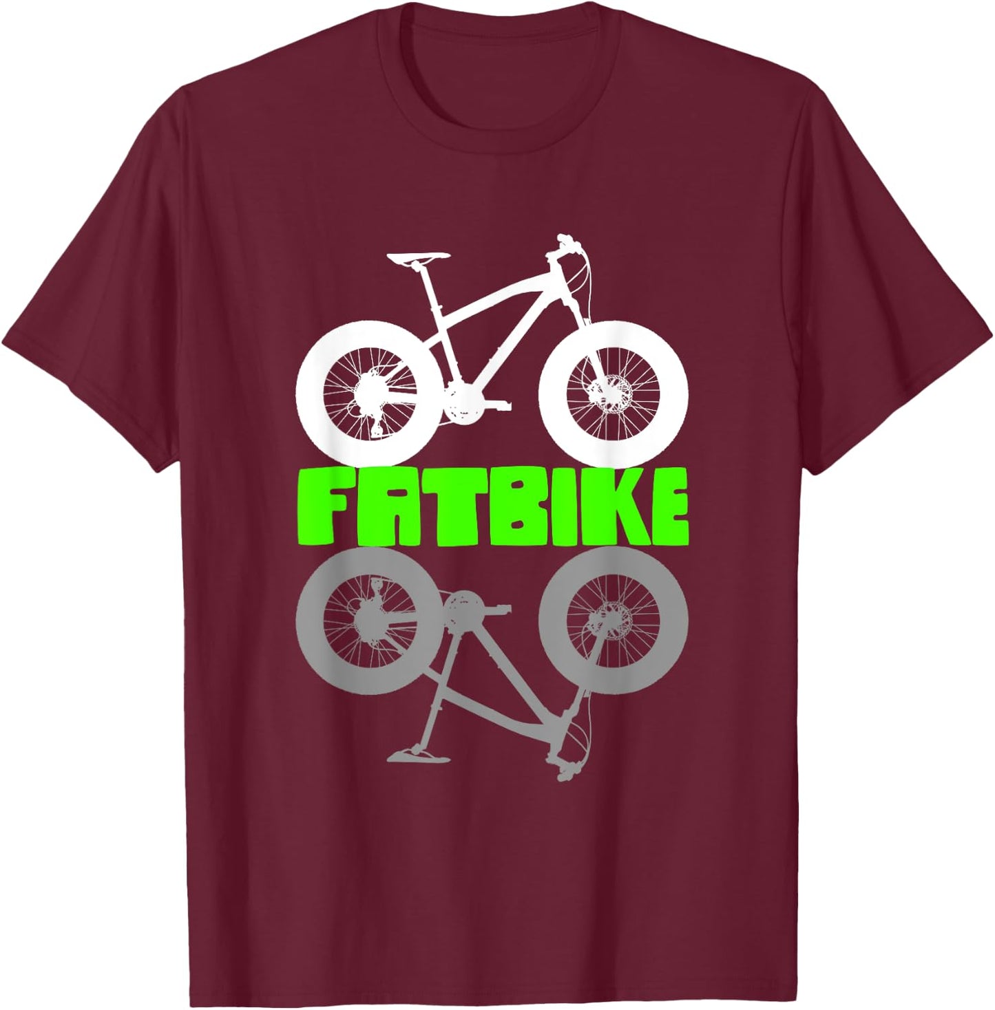 Fat Bike, Fat Bike, Mountain Bike, Fat Bike T-Shirt - T-Shirt | Maroon
