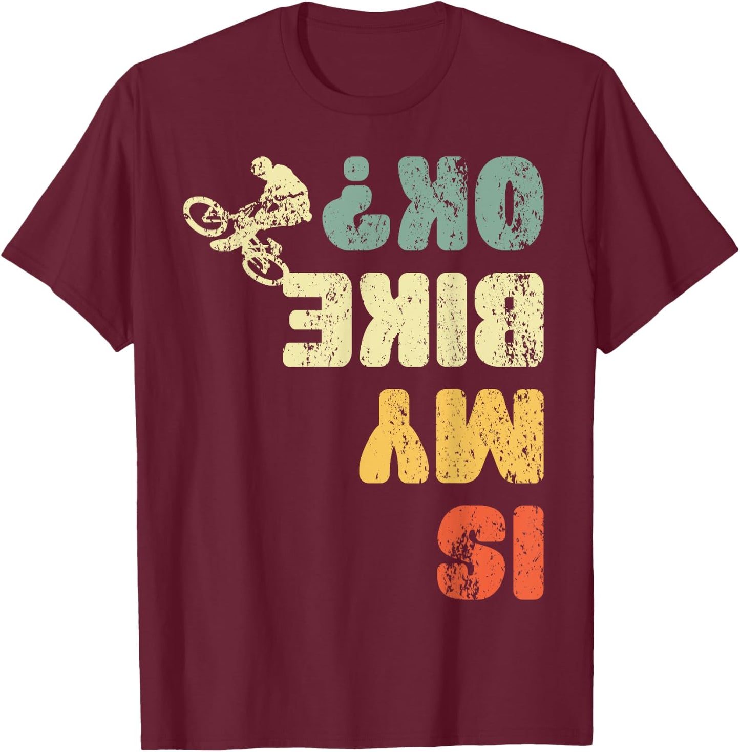 Retro Is My Bike Ok Youth Kids Vintage Cycling T-Shirt - T-Shirt | Maroon