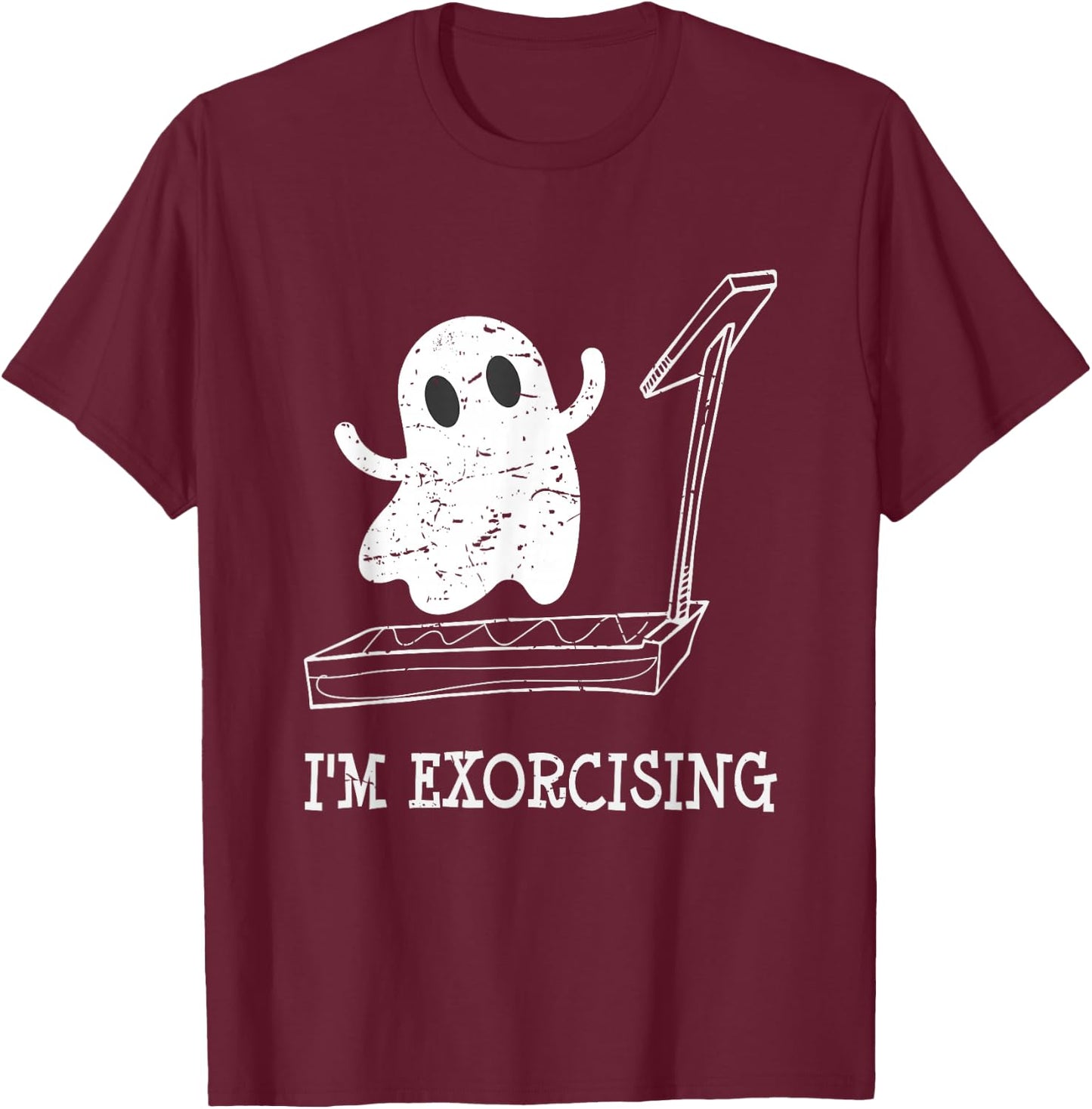 I m Exorcising Fitness Exercise Halloween Gift T-Shirt - T-Shirt | Maroon