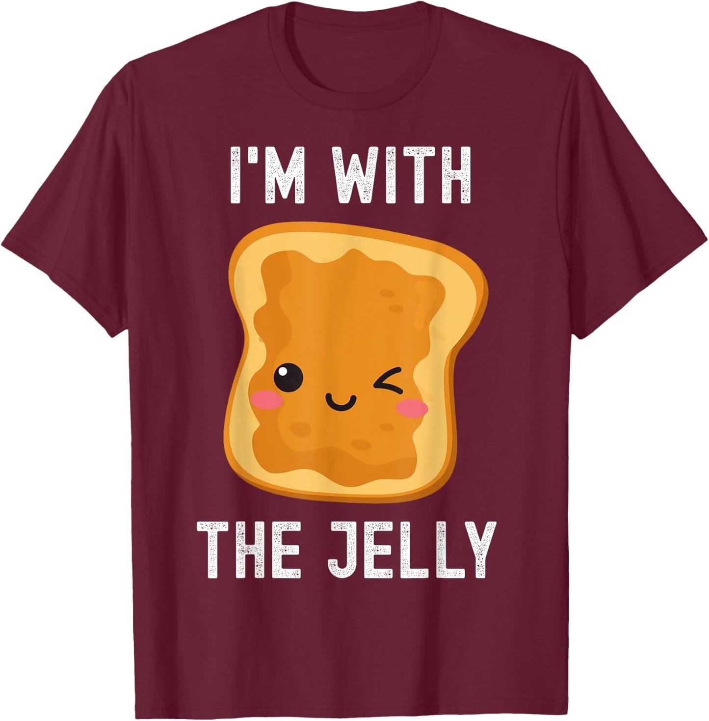 Funny Peanut Butter & Jelly Matching His & Hers Couples T-Shirt - T-Shirt | Maroon