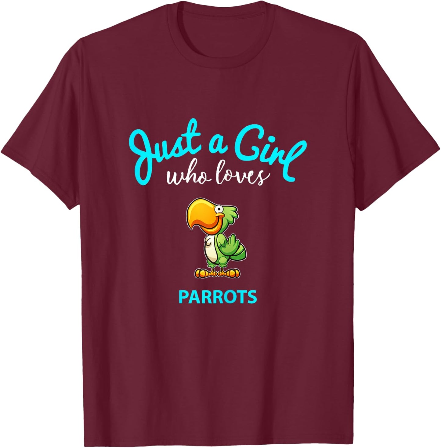 Parrot Shirt for Girls | Children Parrot T-Shirt - T-Shirt | Maroon