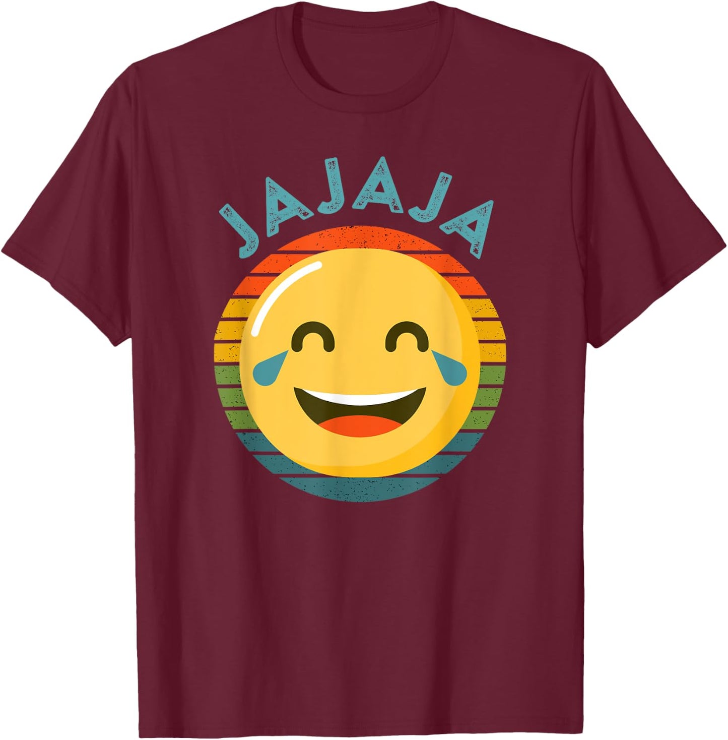 Jajaja Spanish Laughing Emoticon LOL Laugh Hahaha Meme T-Shirt - T-Shirt | Maroon