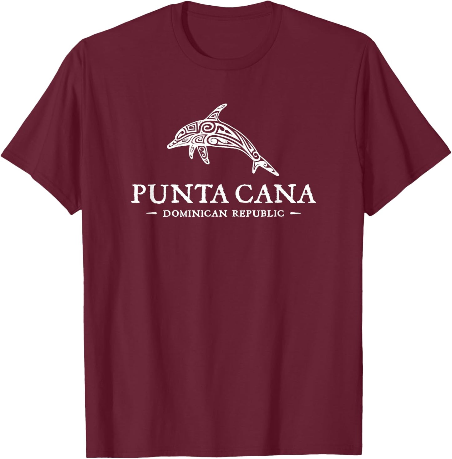 Punta Cana Dominican Republic Dolphin Souvenir T-Shirt - T-Shirt | Maroon