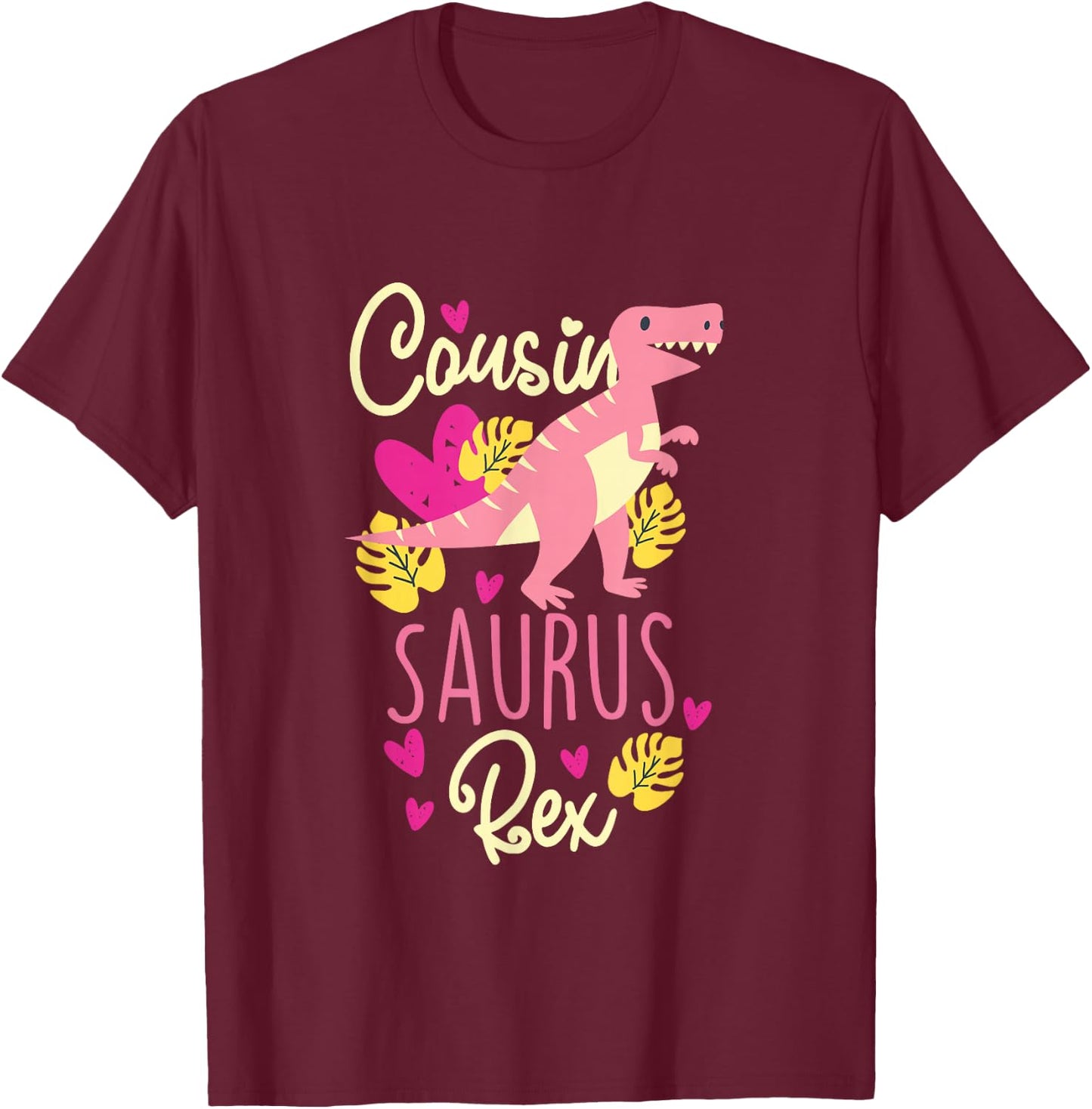 Cousin Saurus Rex Dinosaur Kids T-Shirt - T-Shirt | Maroon