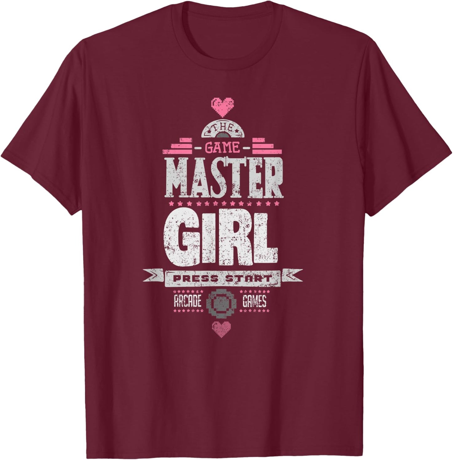 Master Gamer Girl Retro Arcade Games Player Women T-Shirt - T-Shirt | Maroon
