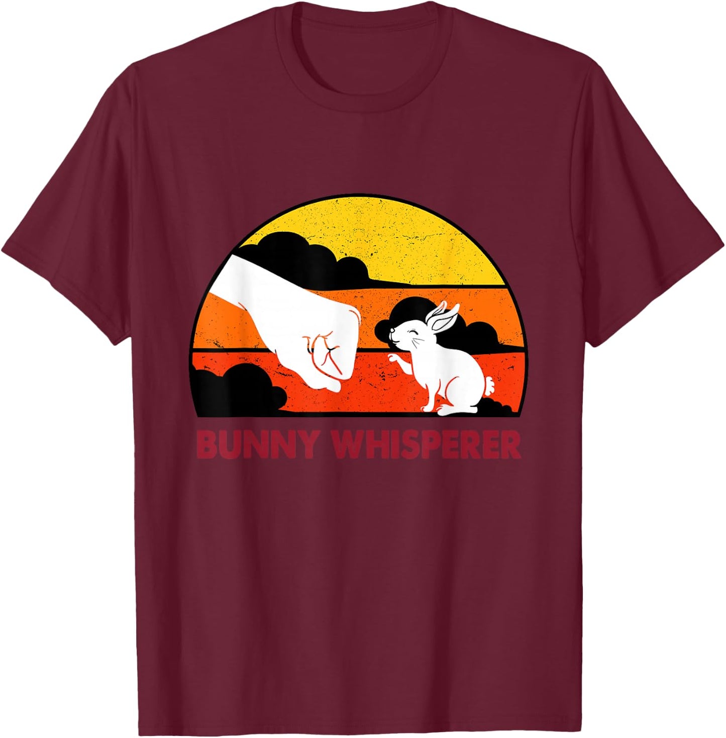 Hasenflüsterer Rabbit Dad Father Rabbit Whisperer T-Shirt - T-Shirt | Maroon