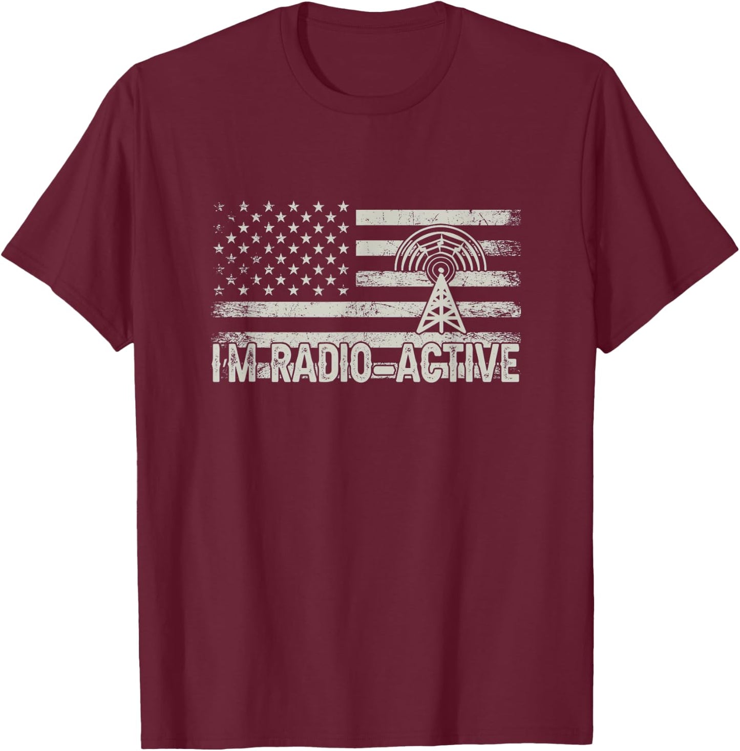 Ham Radio USA Flag - Amateur Radio and Ham Radio Operator Men T-Shirt - T-Shirt | Maroon