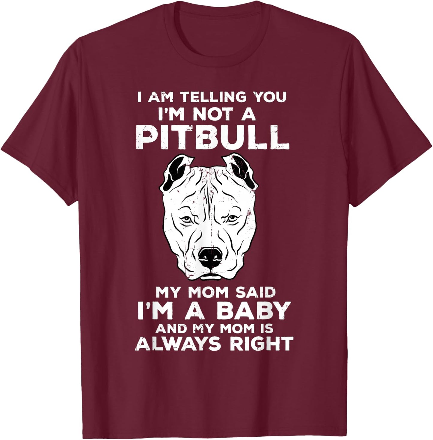 Pitbull Mom Pit Bull Terrier Dog Lover Owner Mommy Pibble T-Shirt - T-Shirt | Maroon