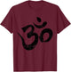 Distressed Om Meditation Spiritual Indian Yoga Symbol Om T-Shirt - T-Shirt | Maroon