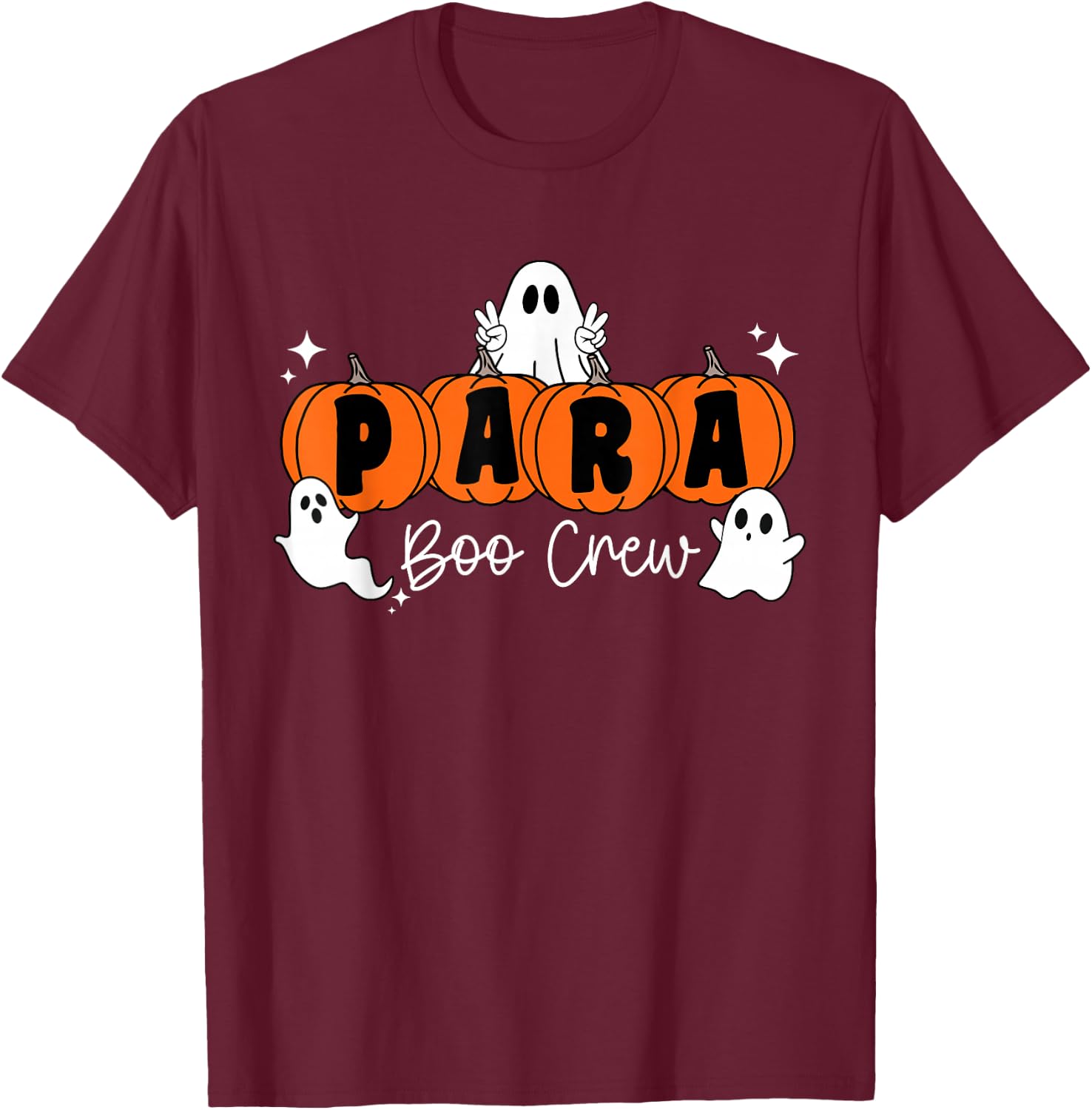 Team Paraprofessional Boo Crew Ghost Parapro Halloween T-Shirt - T-Shirt | Maroon