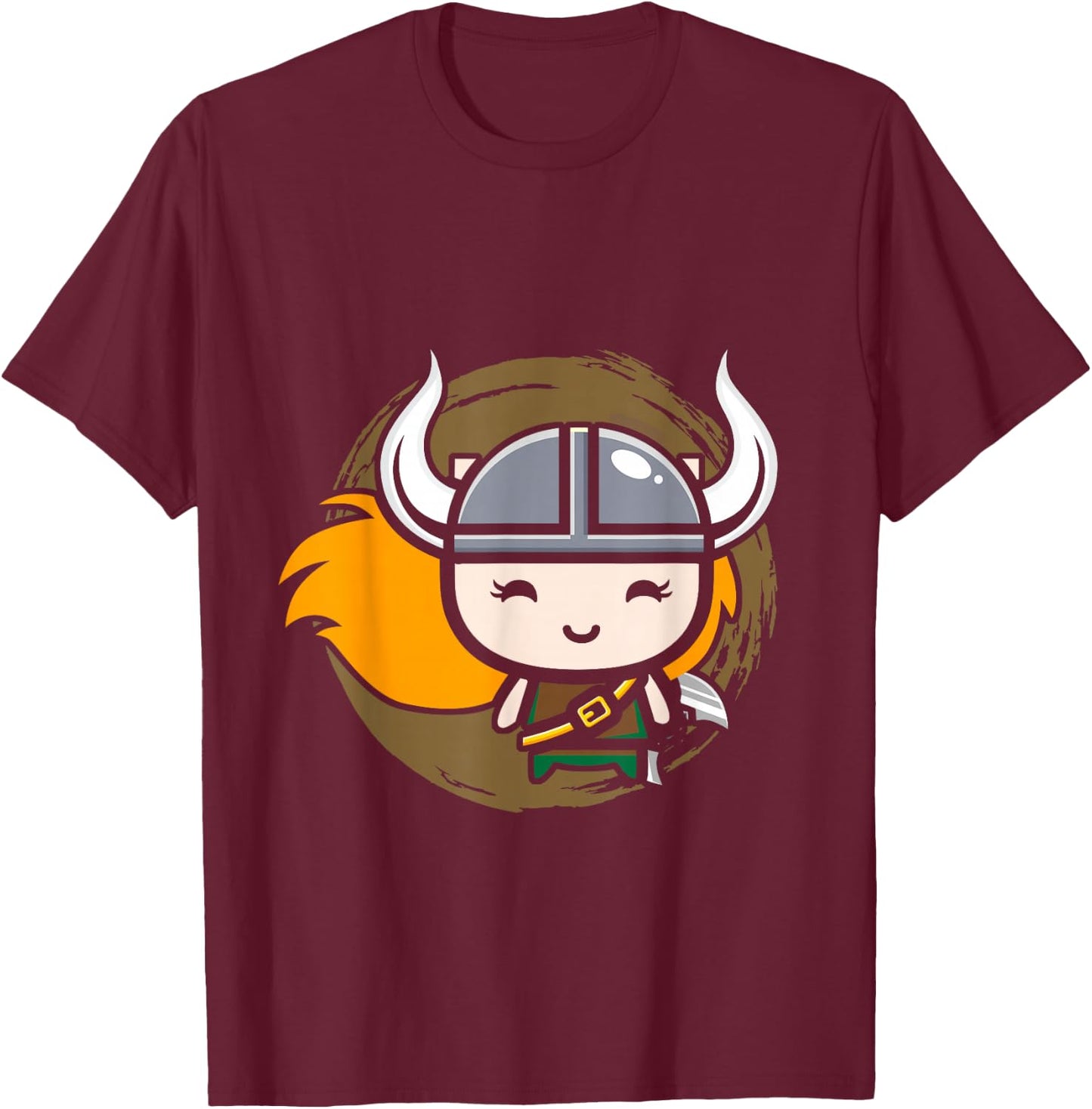 Cute Little Viking Girl T-Shirt - T-Shirt | Maroon