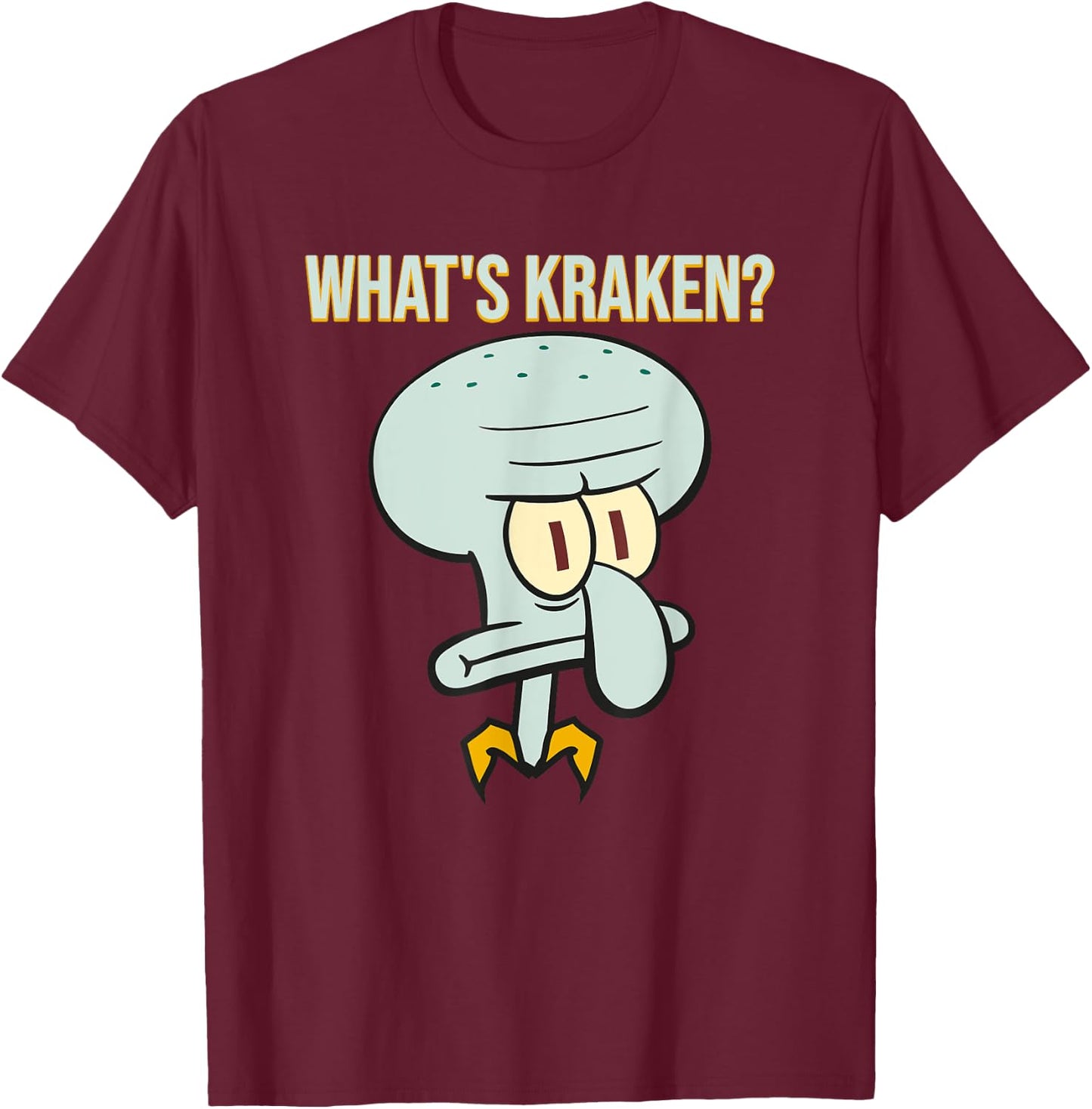 Mademark x SpongeBob SquarePants - Squidward - What's Kraken? T-Shirt - T-Shirt | Maroon