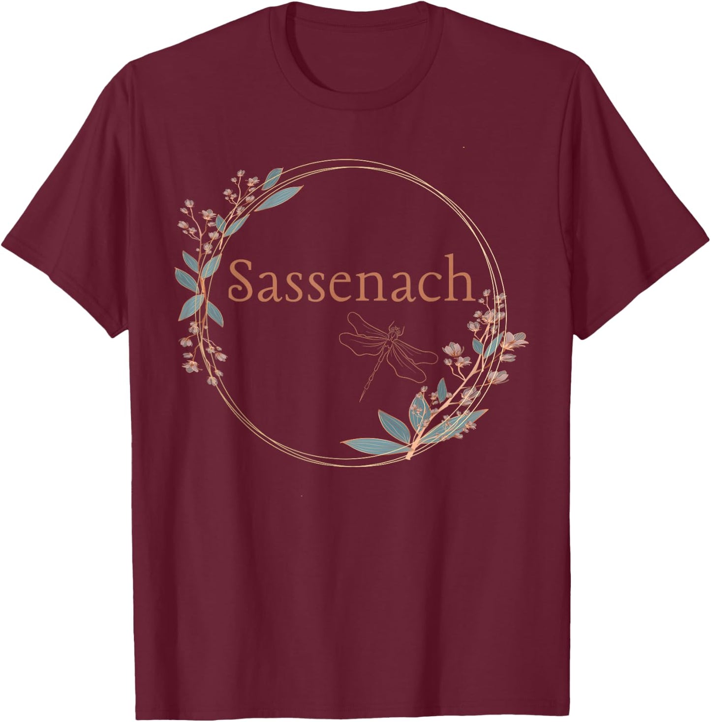 Sassenach Dragonfly Bohemian Wreath T-Shirt - T-Shirt | Maroon
