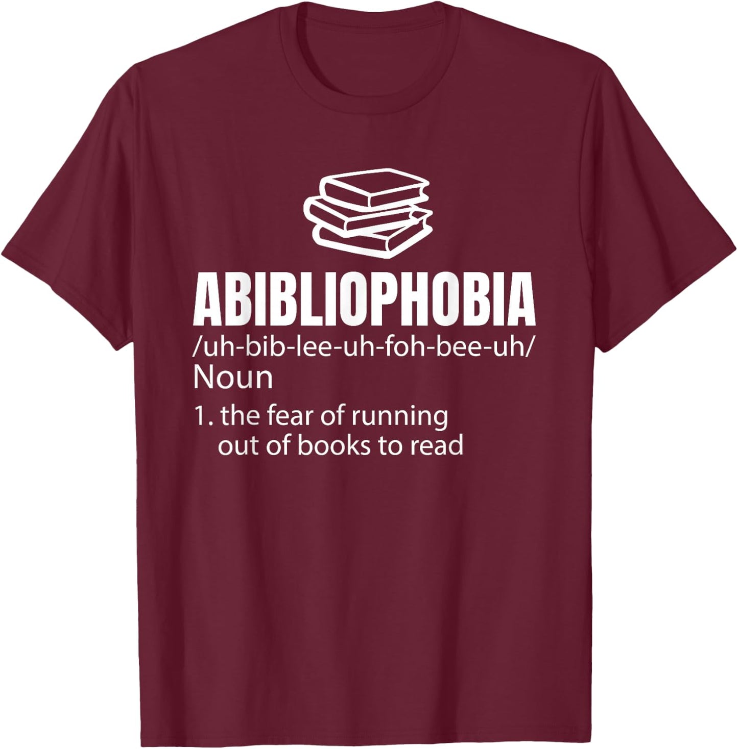 Abibliophobia Reading Worms Gift T-Shirt - T-Shirt | Maroon