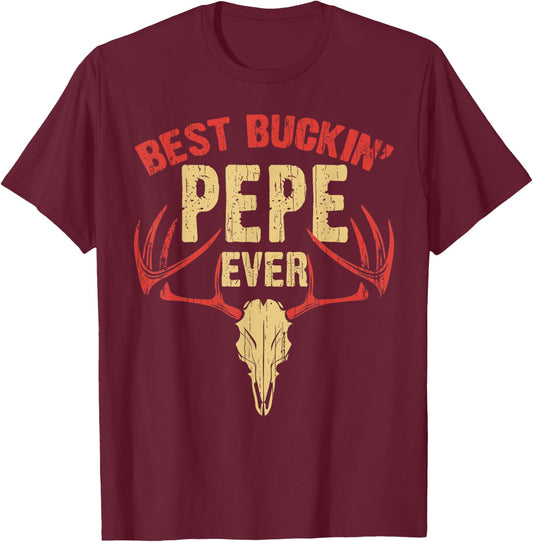 Best Buckin' Pepe Ever Shirt Deer Hunters Gift T-Shirt - T-Shirt | Maroon