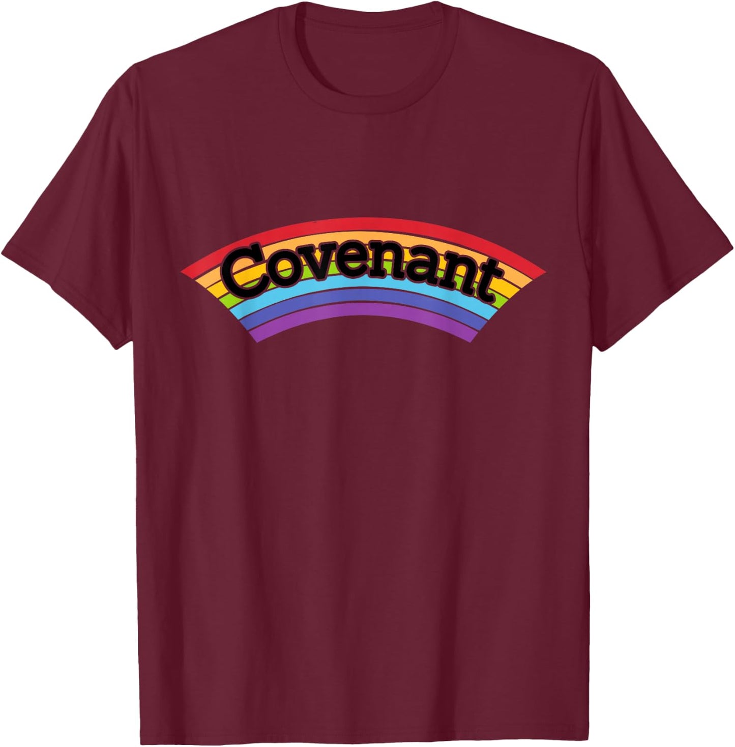 Covenant Rainbow Everlasting Love Peace Christian Apparel T-Shirt - T-Shirt | Maroon