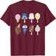 Star Wars Characters as Nostalgic Ice Cream T-Shirt - T-Shirt | Maroon