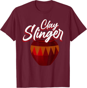 Clay Slinger - Pottery Lover Design for Ceramic Artists T-Shirt - T-Shirt | Maroon
