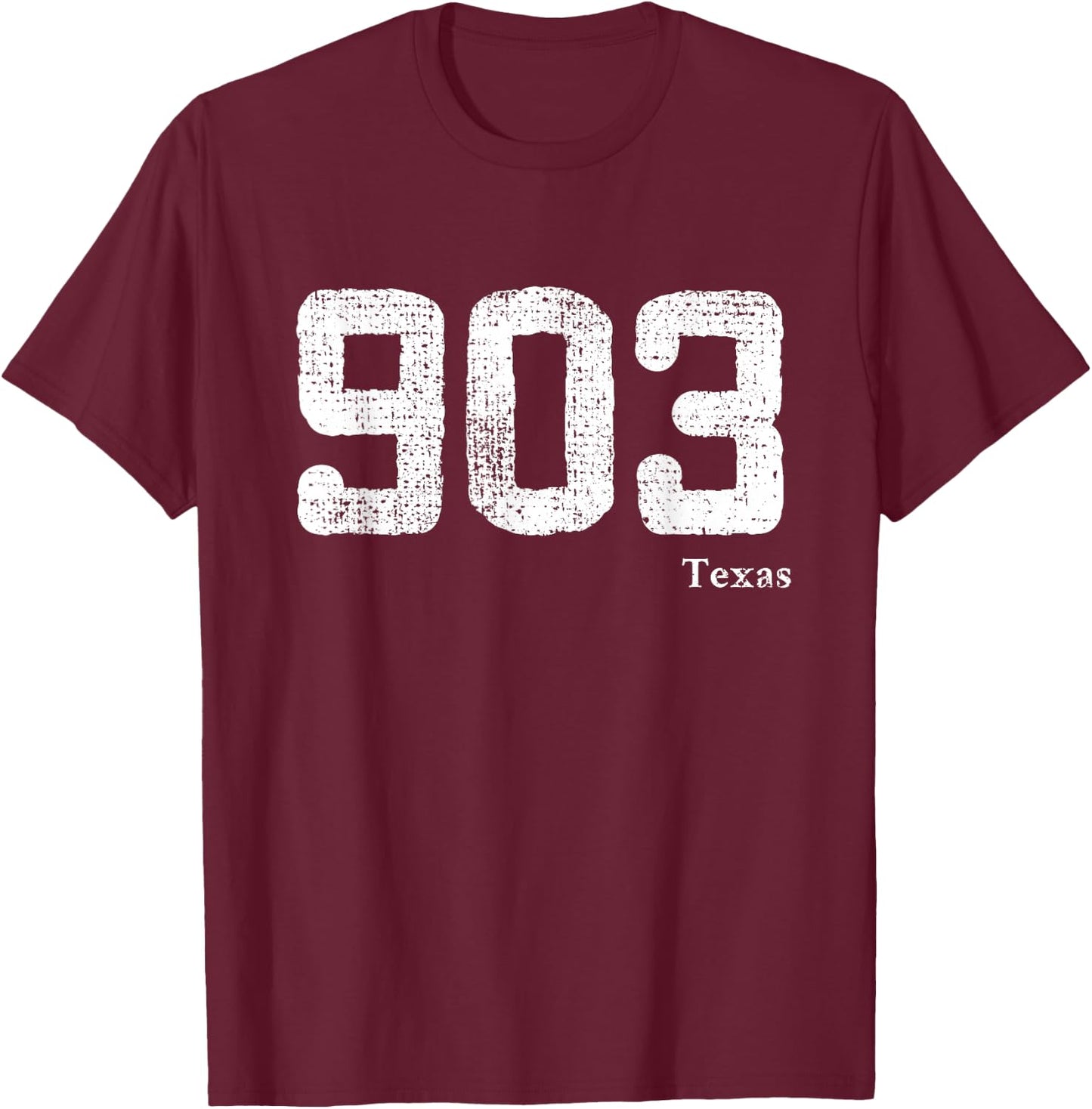 903 Area Code Texas T-Shirt - T-Shirt | Maroon