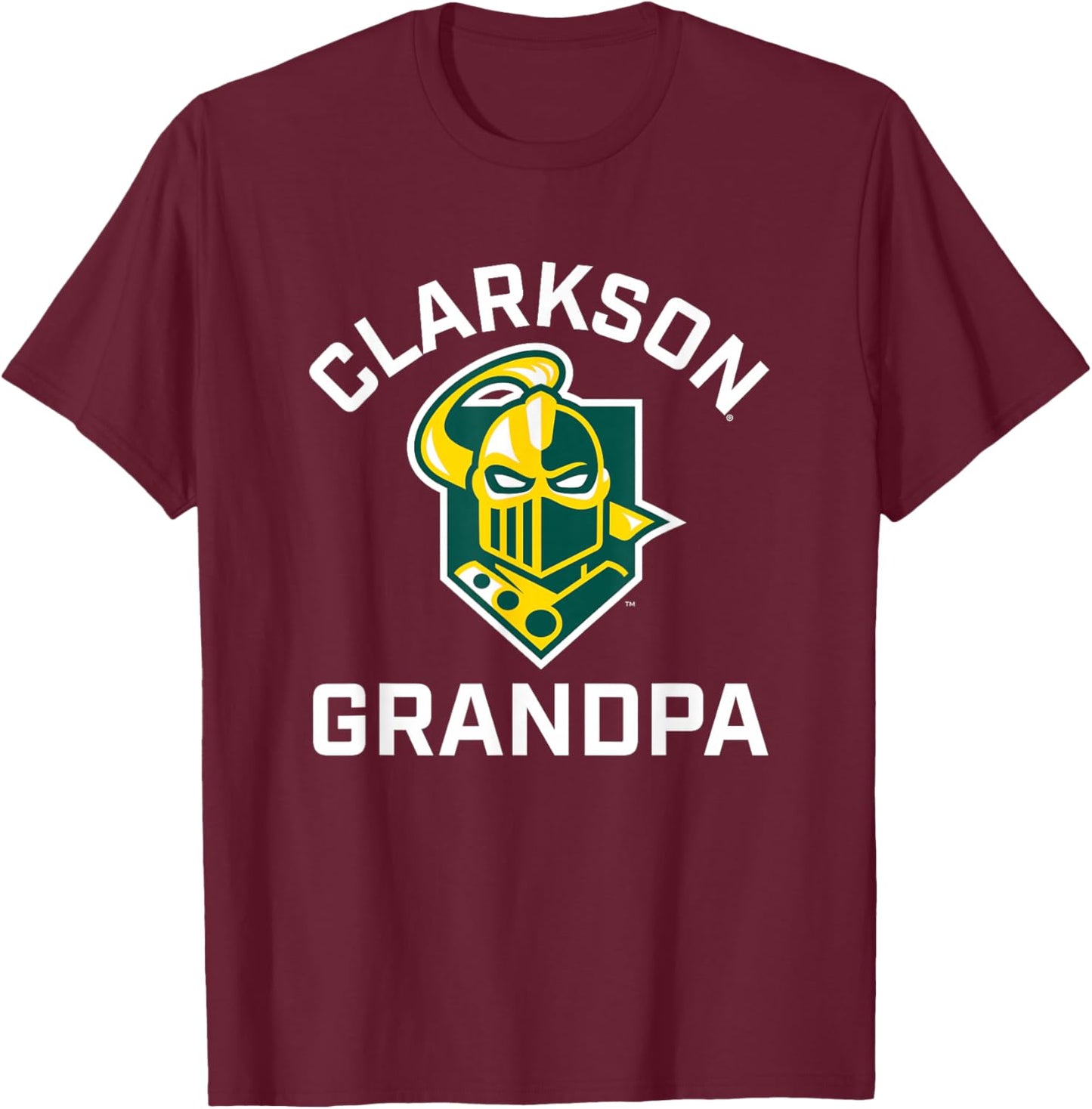 Clarkson University Golden Knights Arched Grandpa T-Shirt - T-Shirt | Maroon