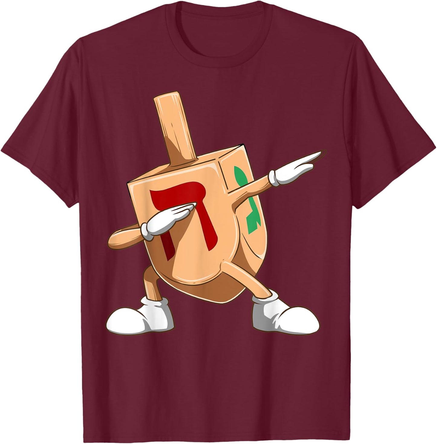 Dabbing Dreidel Funny Dreidel Jewish Hanukkah T-Shirt - T-Shirt | Maroon