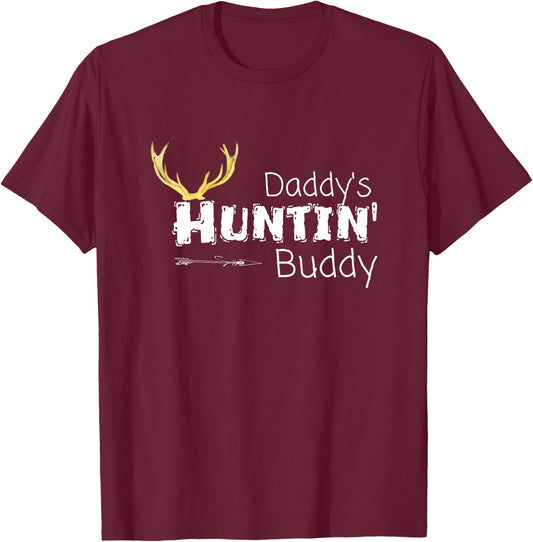 Daddys Hunting Buddy Clothes Boy Girl Toddler Deer Hunter T-Shirt - T-Shirt | Maroon