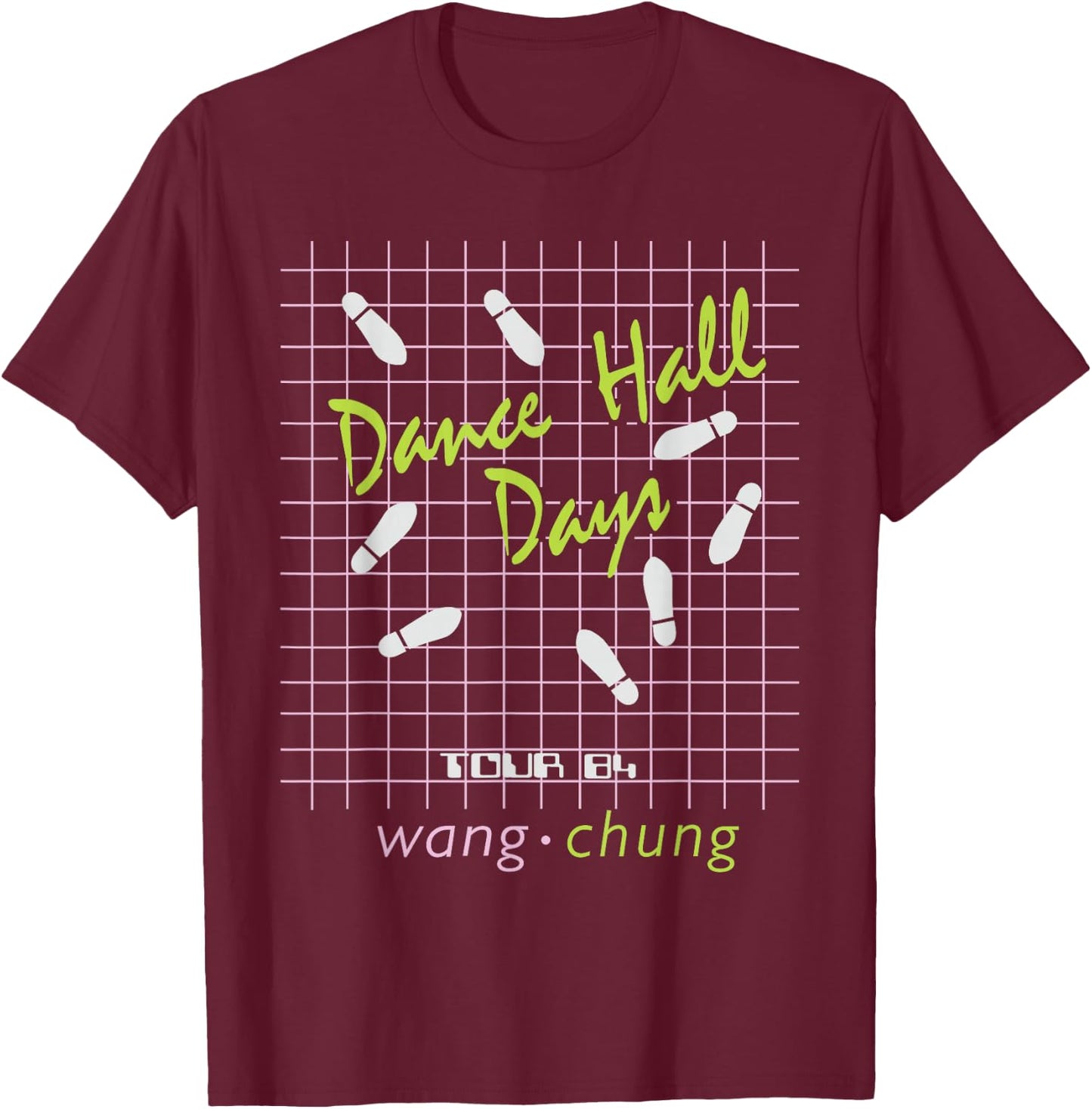 Wang Chung Dance Hall Days - Have Fun Quiz on Back T-Shirt - T-Shirt | Maroon