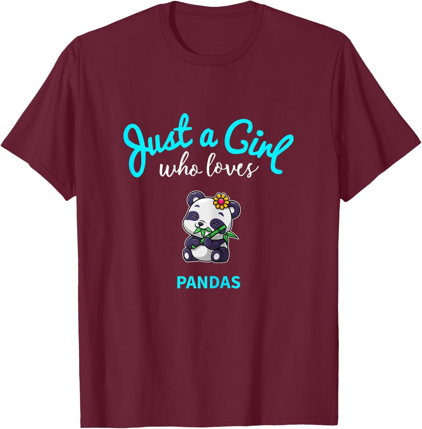 Panda Shirt for Girls | Kids Panda T-Shirt - T-Shirt | Maroon