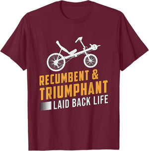 Trike Bike Recumbent & Triumphant Vintage Retro Tricycle T-Shirt - T-Shirt | Maroon