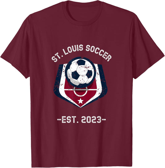 St. Louis Soccer/Football 2023 Small T-Shirt - T-Shirt | Maroon