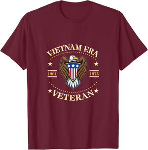 Vietnam Era Veteran 1961 - 1975 T-Shirt - T-Shirt | Maroon