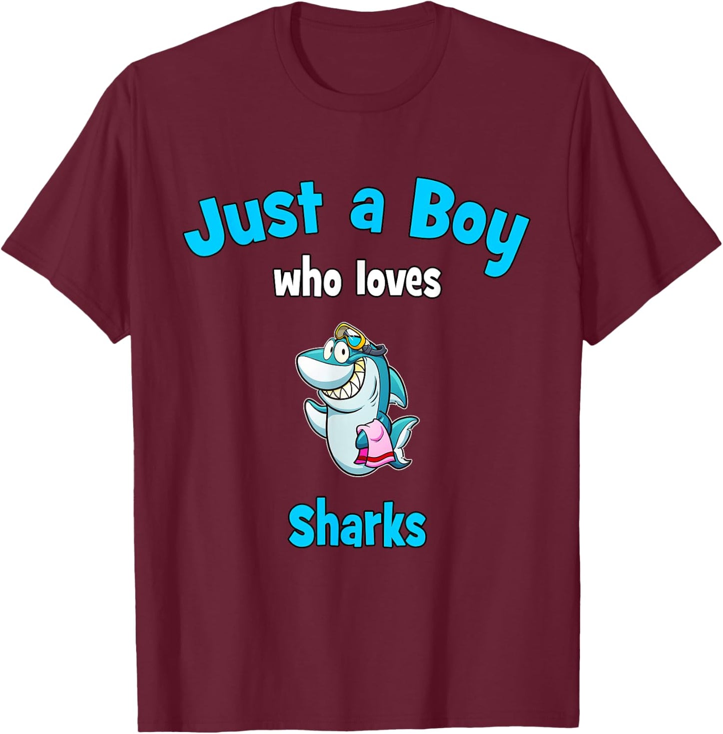 Shark for Boys | Kids Shark T-Shirt - T-Shirt | Maroon