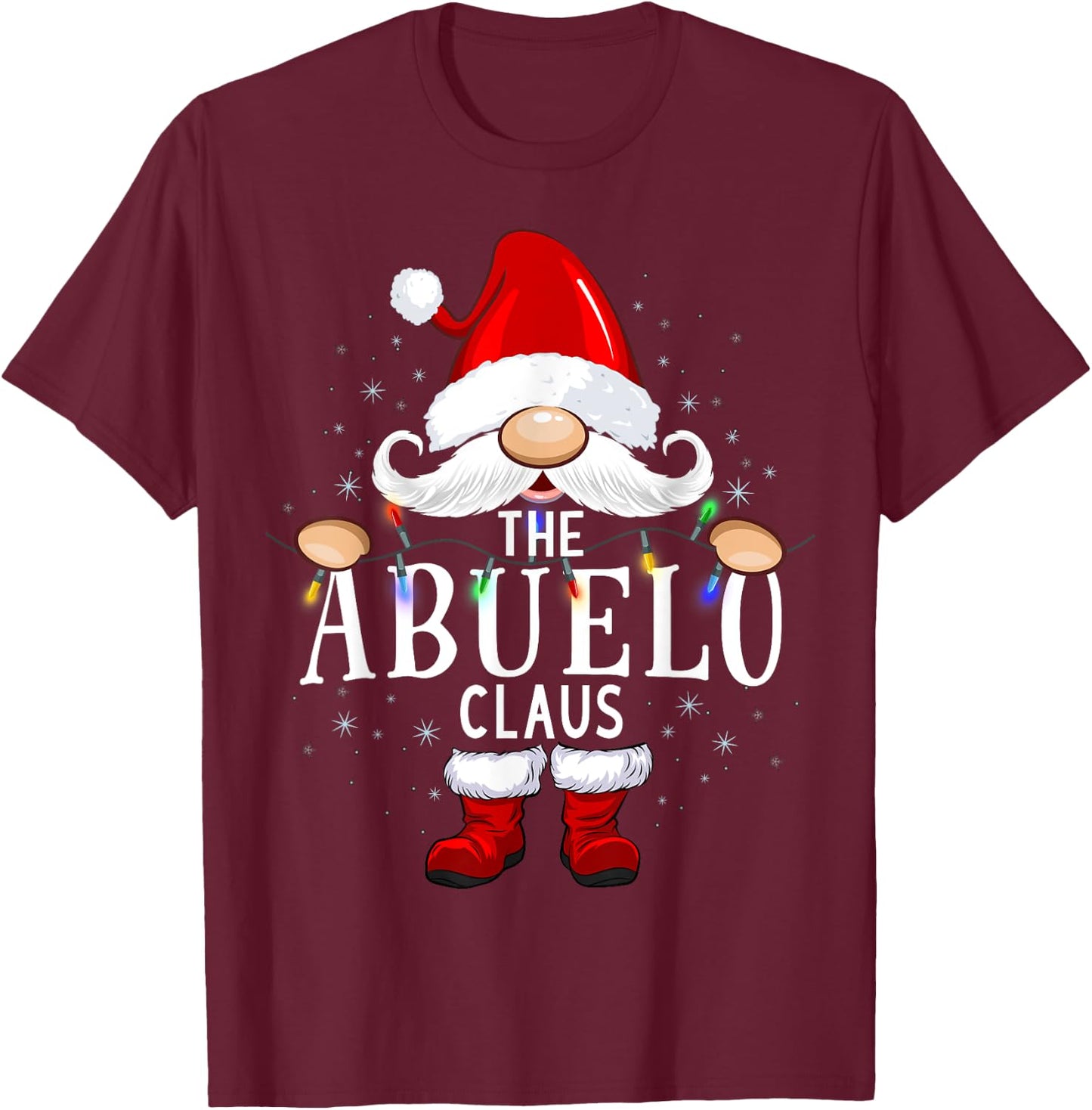 The Abuelo Claus Christmas Matching Pajama T-Shirt - T-Shirt | Maroon