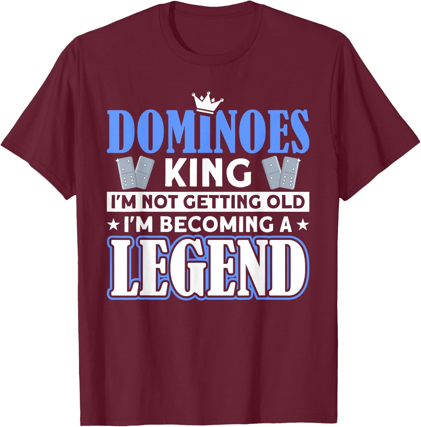 Domino Tile Game Domino Player Domino Game T-Shirt - T-Shirt | Maroon