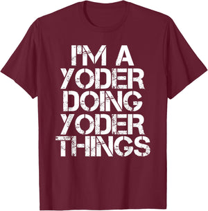 YODER Funny Surname Family Tree Birthday Reunion Gift T-Shirt - T-Shirt | Maroon