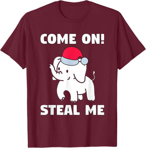 Come on! Steal me - White elephant in Office Party T-Shirt - T-Shirt | Maroon