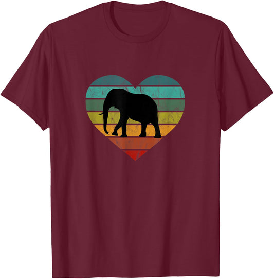 Save Serengeti Safari Kenya Africa Heart I Love Elephants T-Shirt - T-Shirt | Maroon