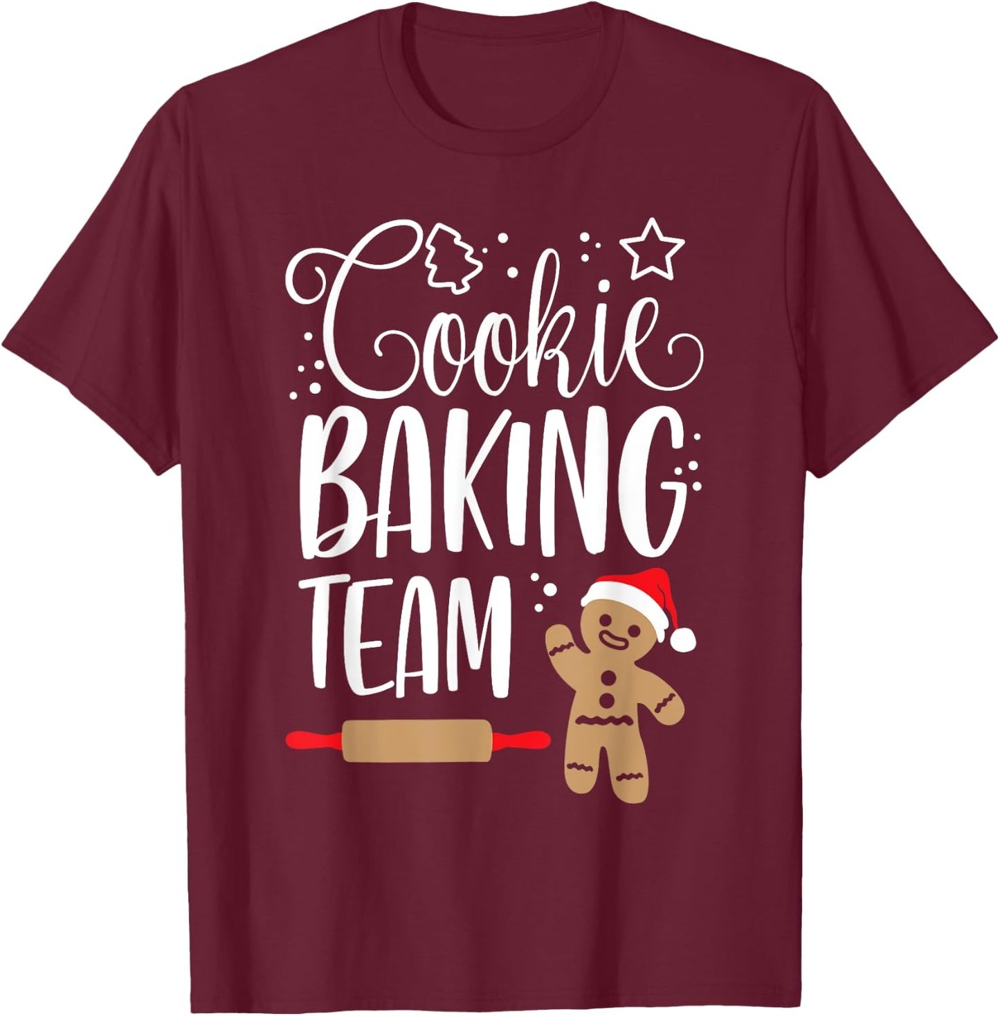 Cookie Baking Team Christmas Squad Xmas Crew m Gingerbread T-Shirt - T-Shirt | Maroon