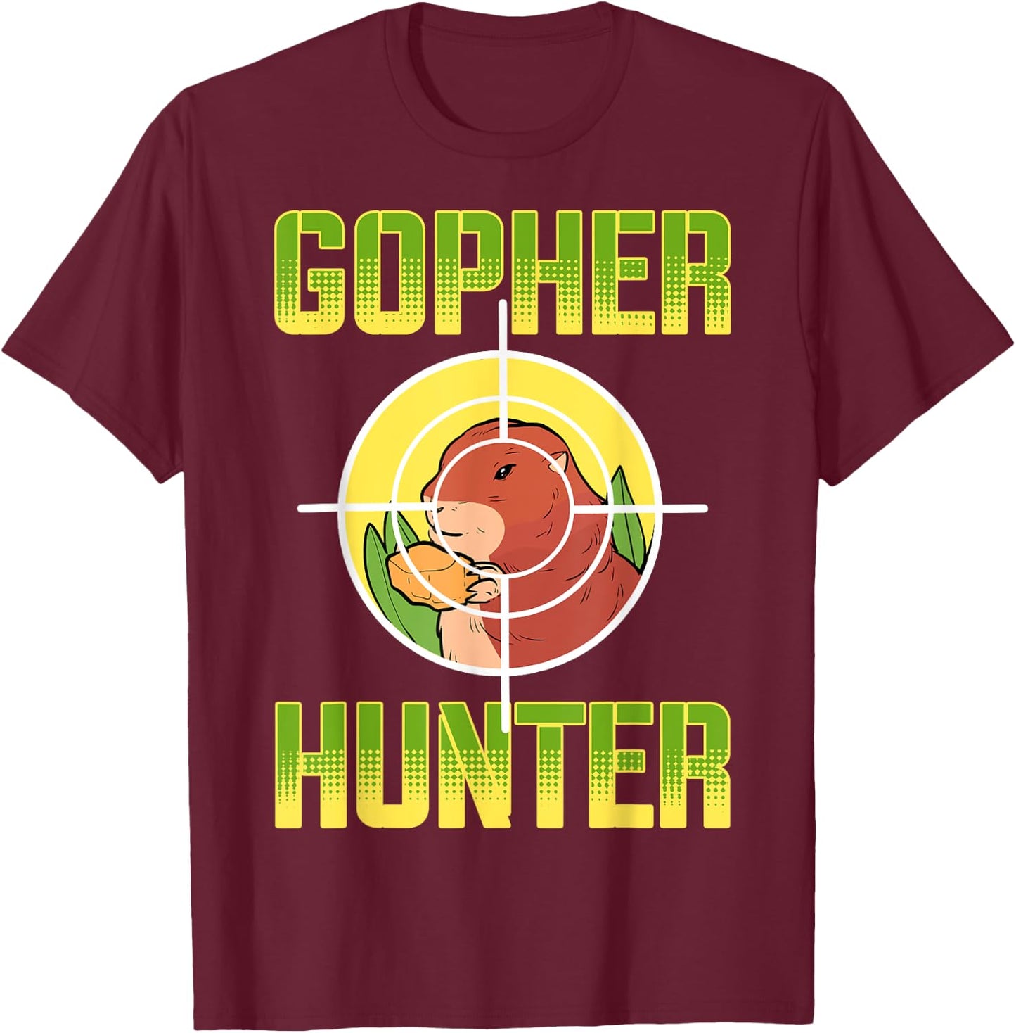 Gopher, Landscaping Gopher Hunter T-Shirt - T-Shirt | Maroon