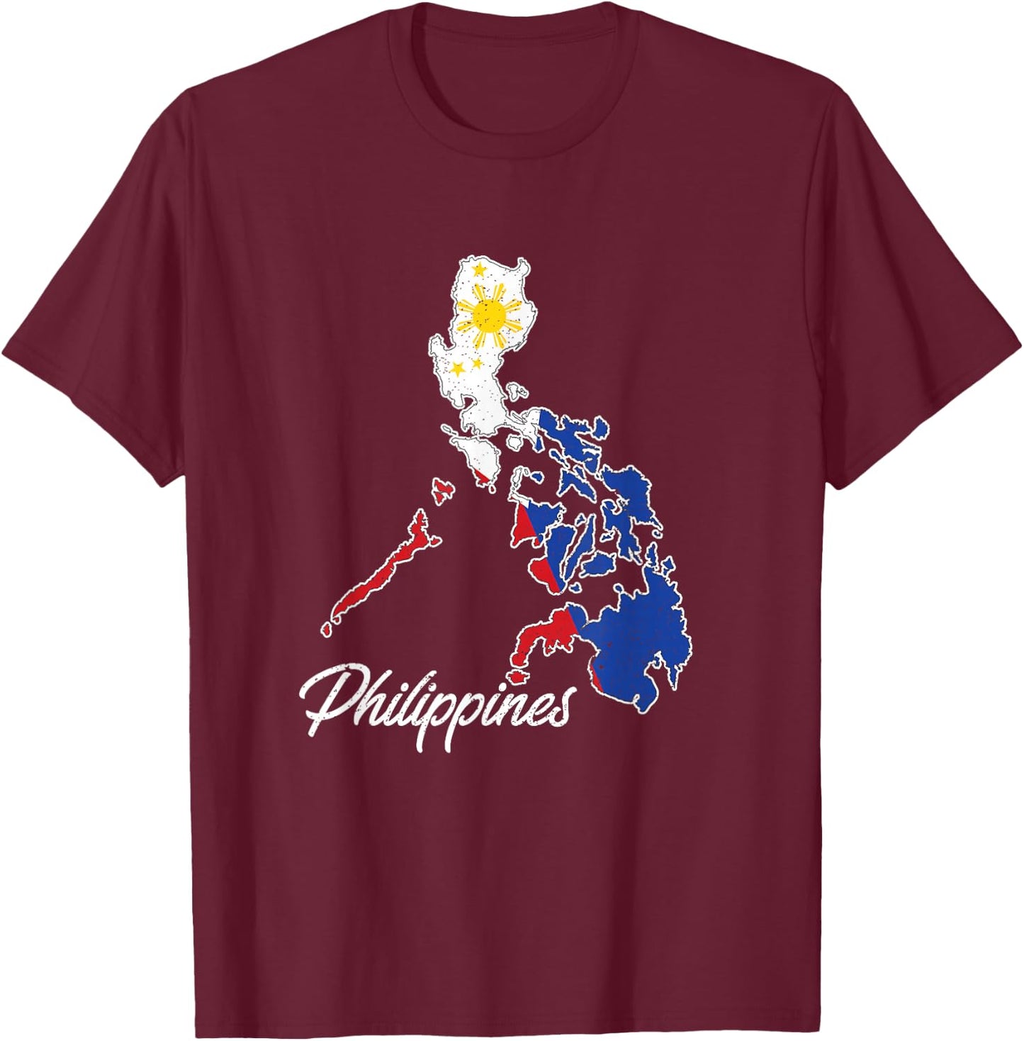 Philippine Flag Islands of Felipe Filipino Philippines T-Shirt - T-Shirt | Maroon