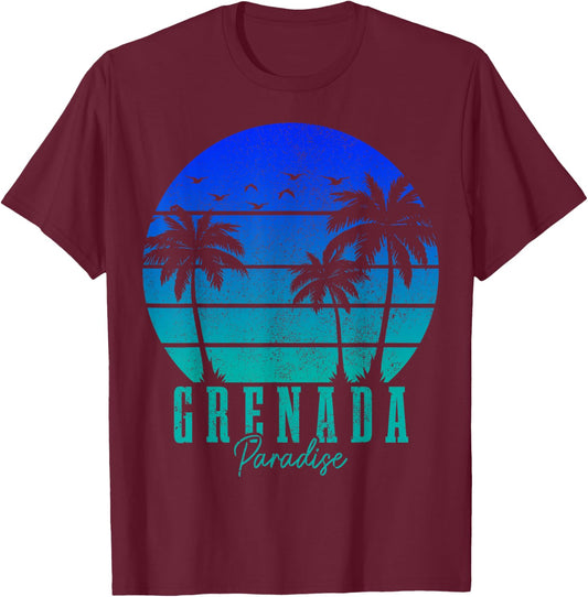 Grenada Vintage Surfer Caribbean Grenadian Souvenir T-Shirt - T-Shirt | Maroon