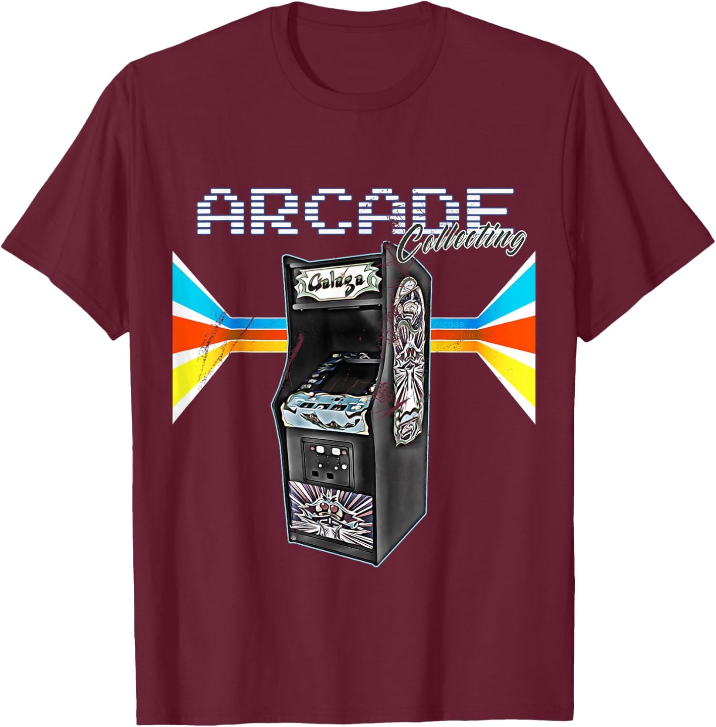 Arcade Cabinet Machine 1970 1980 1990 Video Game Collection T-Shirt - T-Shirt | Maroon