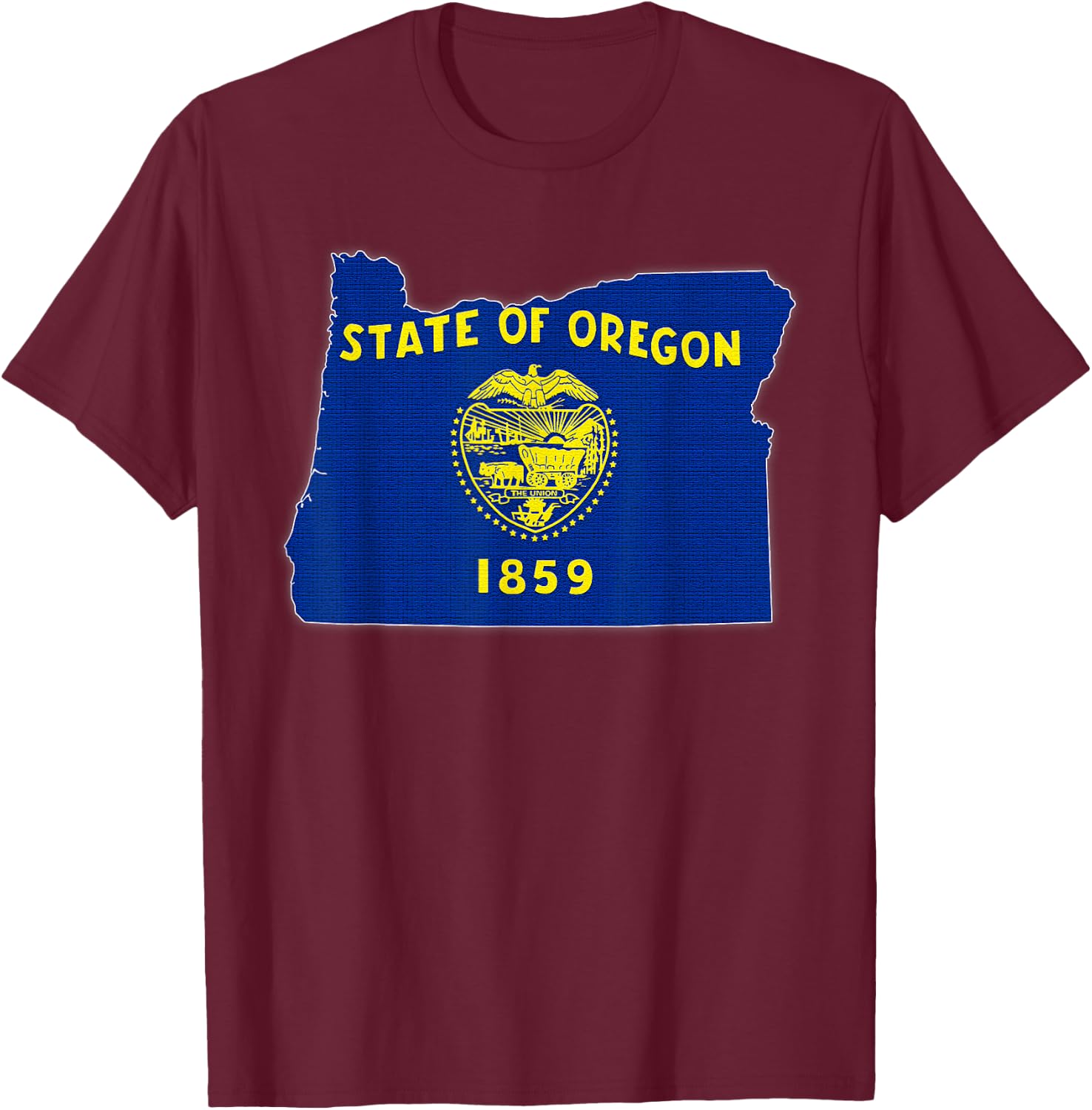 OREGON STATE MAP OREGON OR Flag Roots Men Women Gift T-Shirt - T-Shirt | Maroon